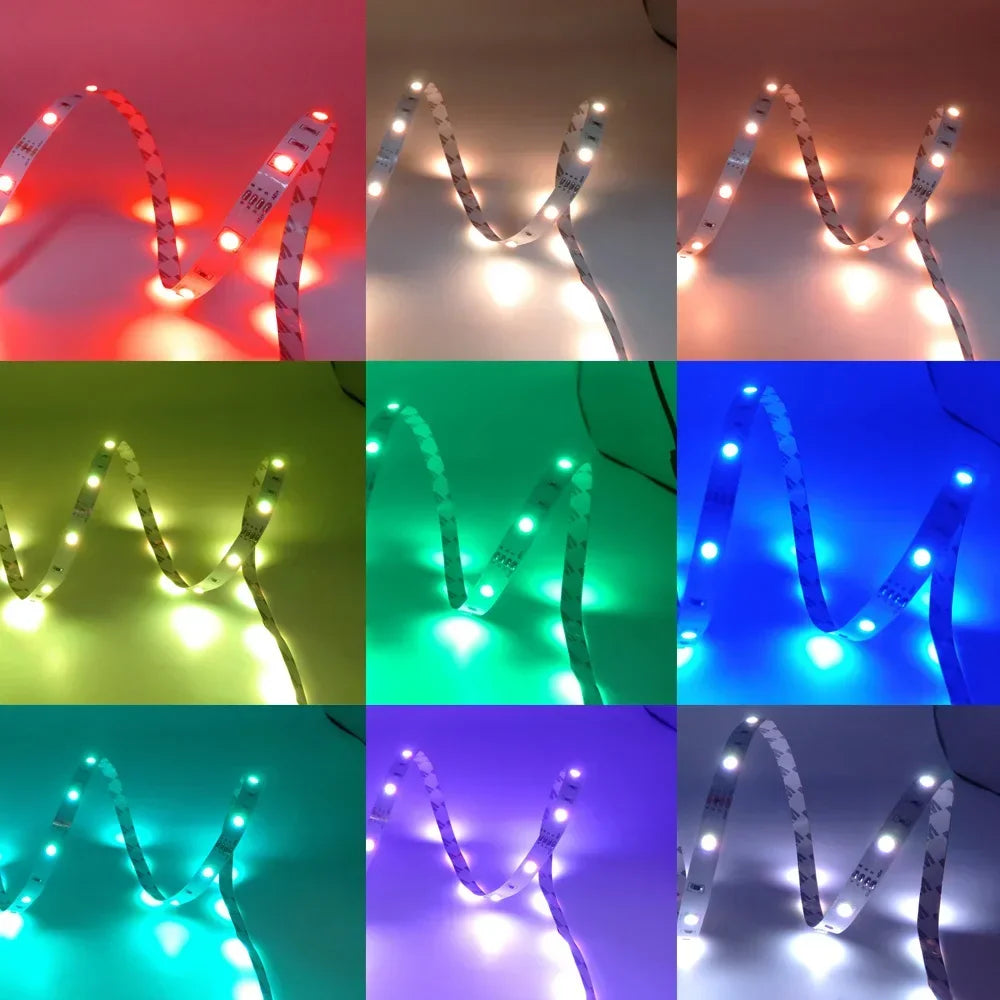 1-30M Usb Adhesive Rgb Led Strip Light With Remote Control 5Volt Wifi Bluetooth Controller Led Band Tape 15M 25M 5M 3M 2M 4Meter